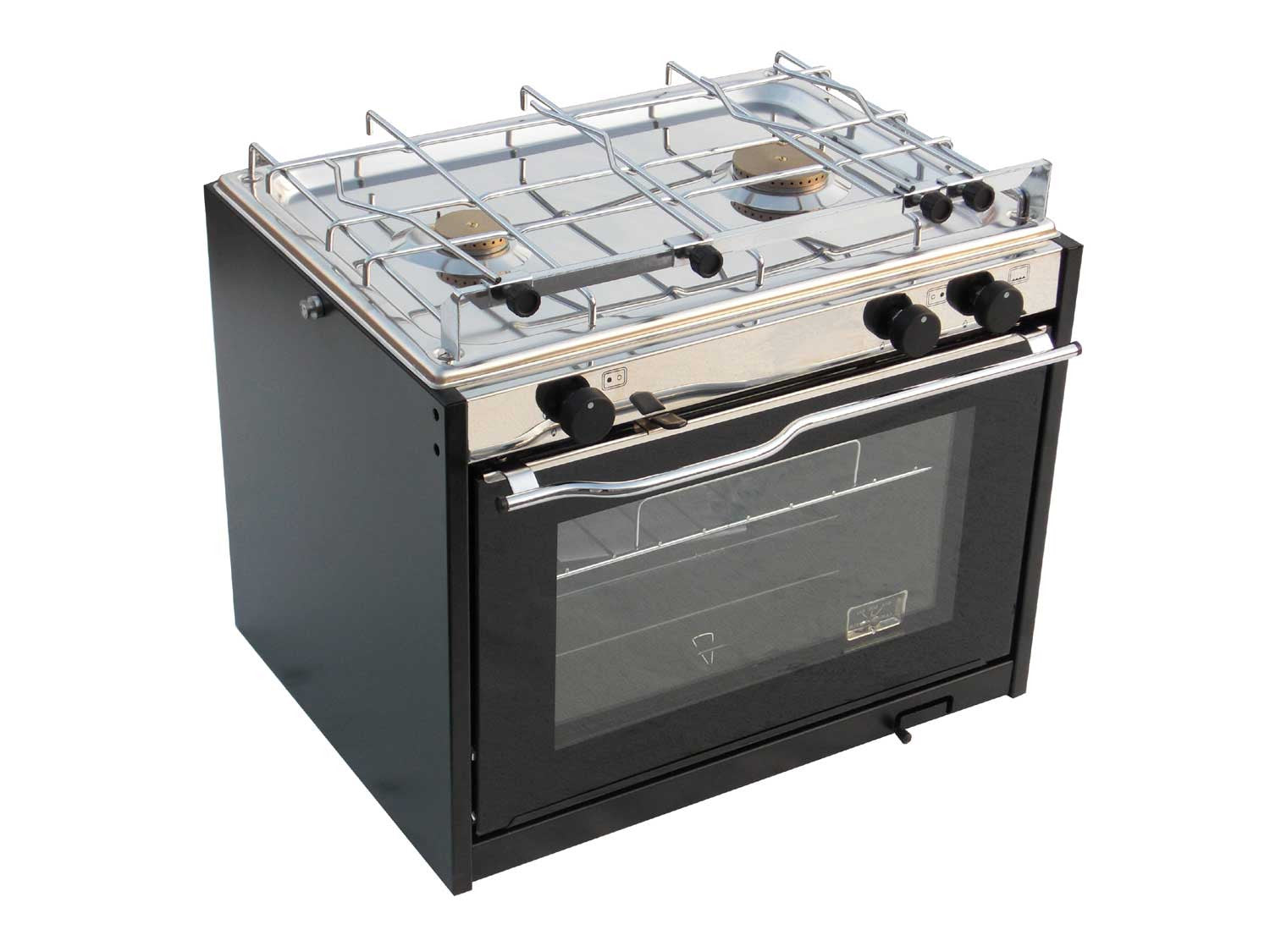 Cooker 2 burners with oven Black