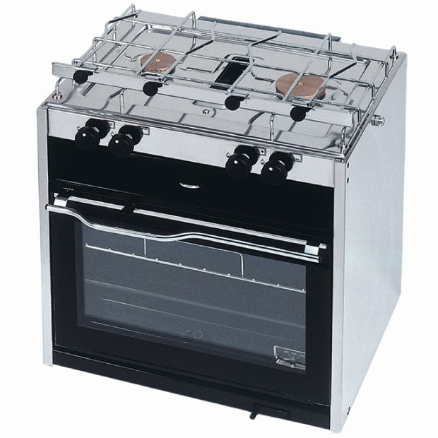 Double Burner Cooker with Grill Compartment and Oven