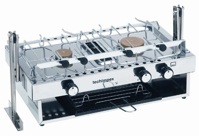 Cooker with grill with 2 burners